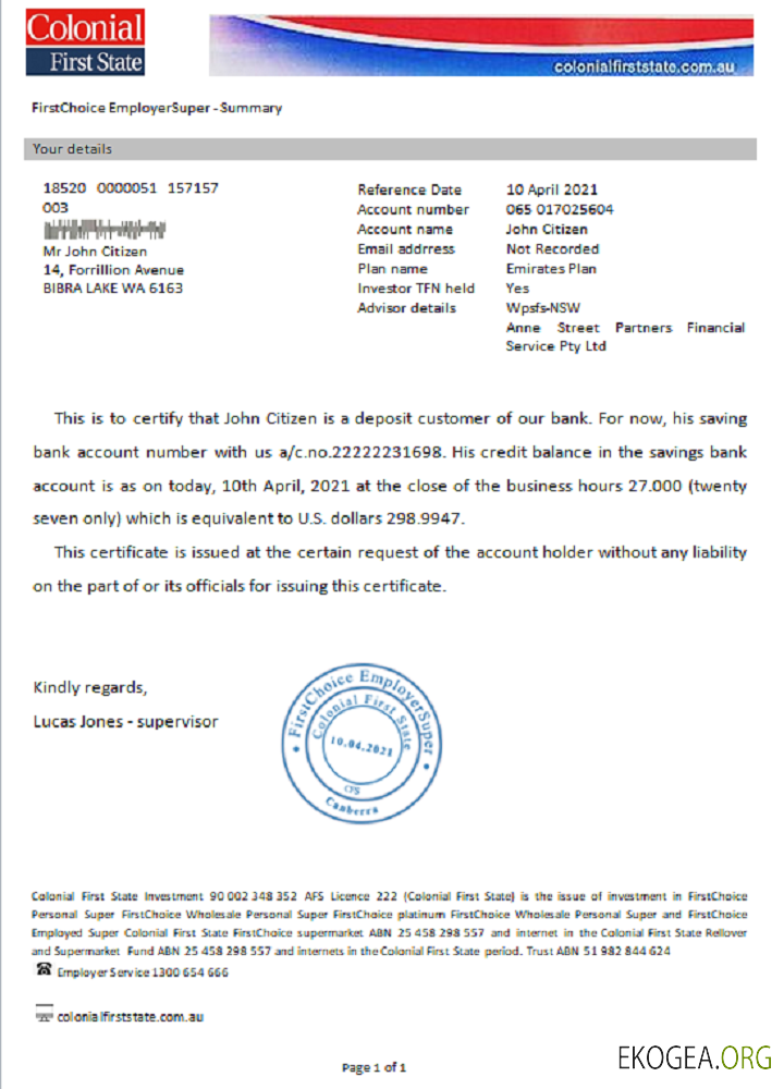 Australie , Colonial premier état , référence